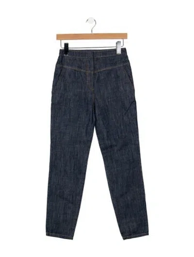 Pre-owned Tibi Mid-rise Straight Leg Jeans In Blue