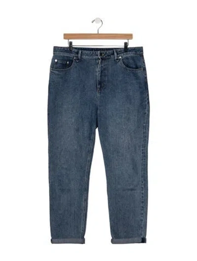 Pre-owned Tibi Mid-rise Straight Leg Jeans In Blue