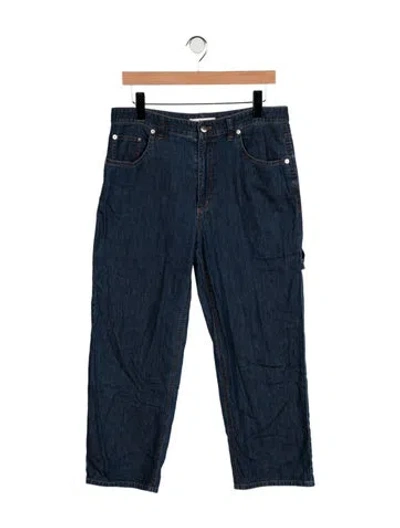 Pre-owned Tibi Mid-rise Straight Leg Jeans In Blue