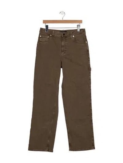 Pre-owned Tibi Mid-rise Straight Leg Jeans In Brown