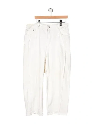 Pre-owned Tibi Mid-rise Straight Leg Jeans In Neutral