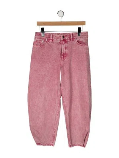 Pre-owned Tibi Mid-rise Straight Leg Jeans In Pink