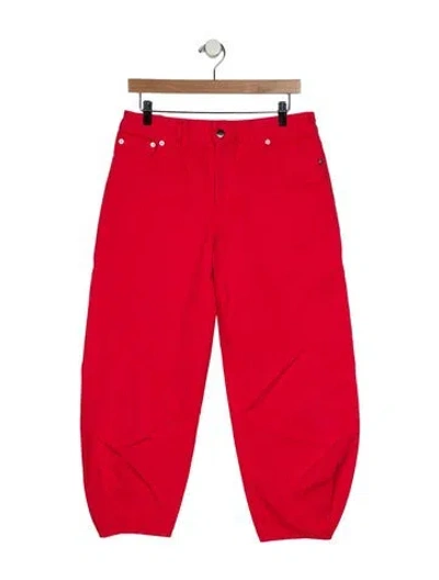Pre-owned Tibi Mid-rise Straight Leg Jeans In Red