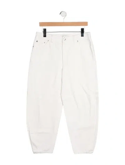 Pre-owned Tibi Mid-rise Straight Leg Jeans In White