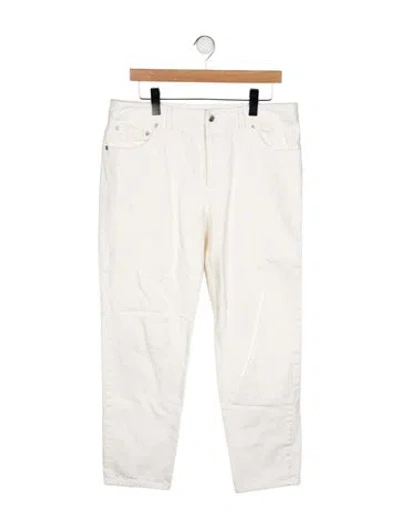 Pre-owned Tibi Mid-rise Straight Leg Jeans In White