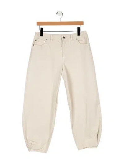 Pre-owned Tibi Mid-rise Straight Leg Jeans In White