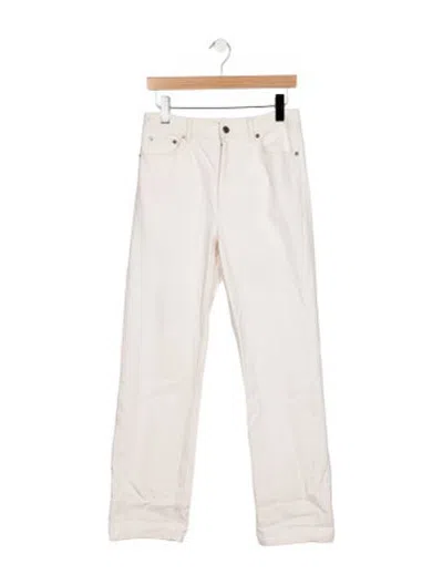 Pre-owned Tibi Mid-rise Straight Leg Jeans In White