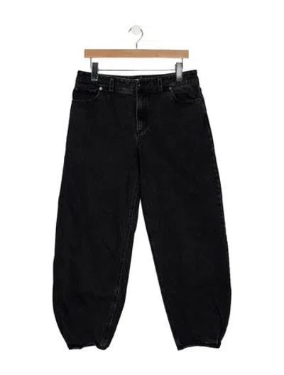 Pre-owned Tibi Mid-rise Wide Leg Jeans In Black