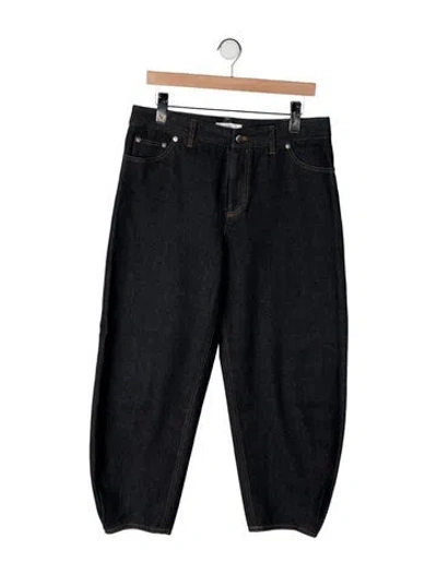Pre-owned Tibi Mid-rise Wide Leg Jeans In Black