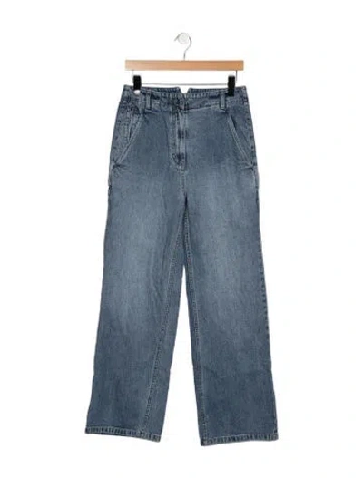 Pre-owned Tibi Mid-rise Wide Leg Jeans In Blue
