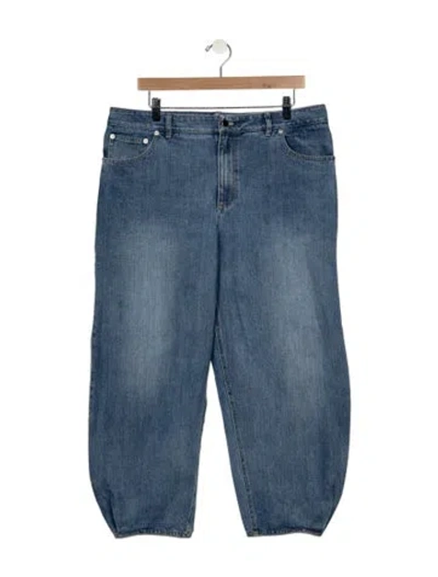 Pre-owned Tibi Mid-rise Wide Leg Jeans In Blue