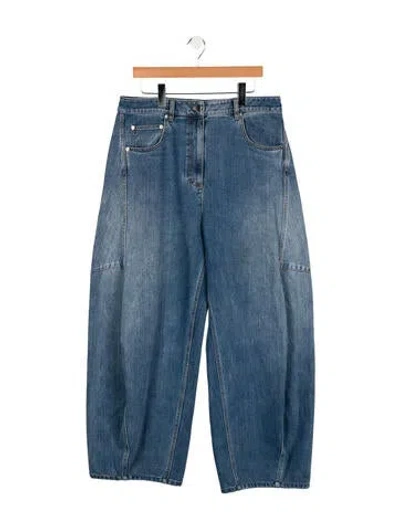 Pre-owned Tibi Mid-rise Wide Leg Jeans In Blue