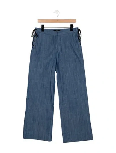Pre-owned Tibi Mid-rise Wide Leg Jeans In Blue