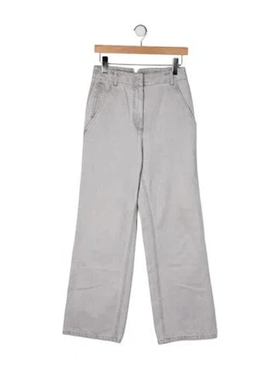 Pre-owned Tibi Mid-rise Wide Leg Jeans In Gray