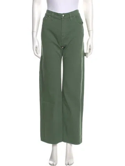 Pre-owned Tibi Mid-rise Wide Leg Jeans In Green