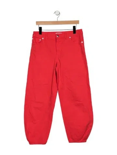 Pre-owned Tibi Mid-rise Wide Leg Jeans In Red