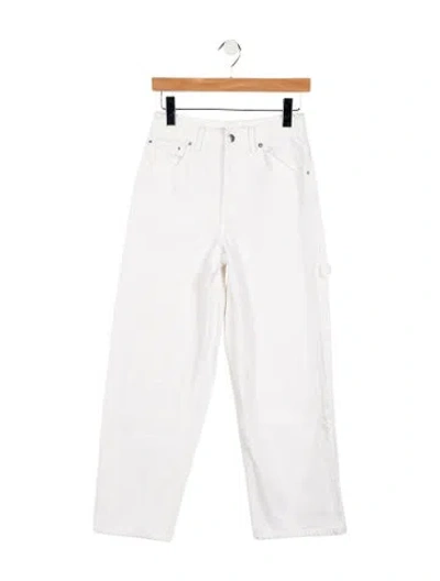 Pre-owned Tibi Mid-rise Wide Leg Jeans In White