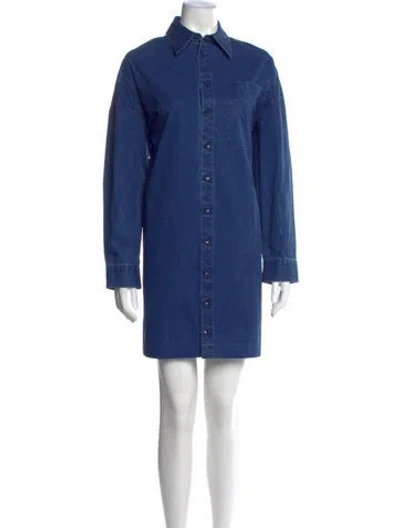 Pre-owned Tibi Mini Dress In Blue