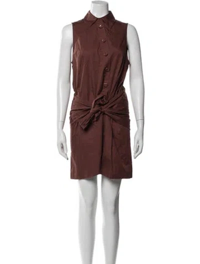Pre-owned Tibi Mini Dress In Brown