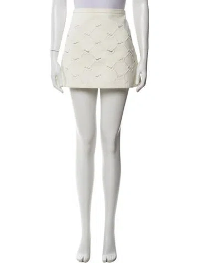 Pre-owned Tibi Mini Skirt In White