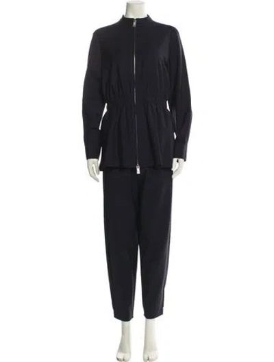 Pre-owned Tibi Mock Neck Jumpsuit In Blue