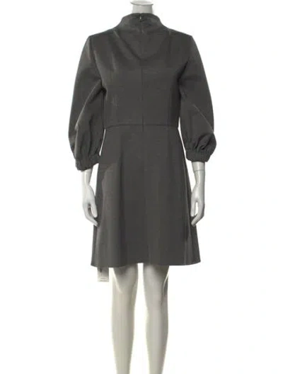 Pre-owned Tibi Mock Neck Knee-length Dress In Gray