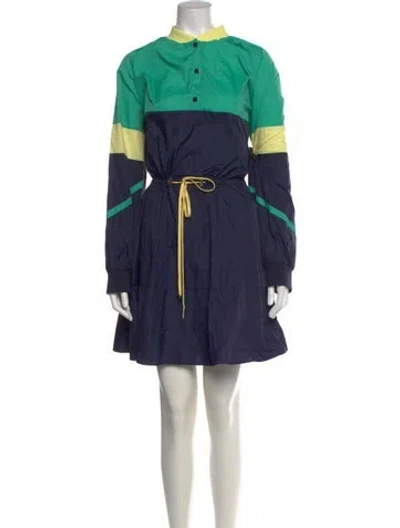 Pre-owned Tibi Mock Neck Knee-length Dress In Multi