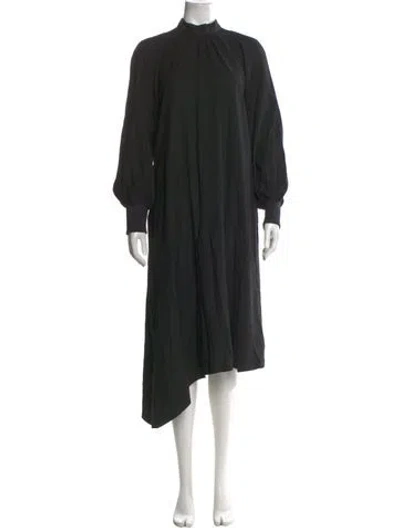 Pre-owned Tibi Mock Neck Long Dress In Black