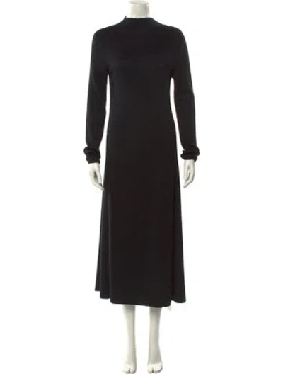 Pre-owned Tibi Mock Neck Long Dress In Black
