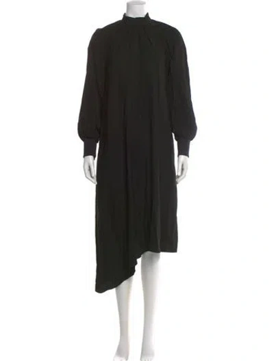 Pre-owned Tibi Mock Neck Long Dress In Black
