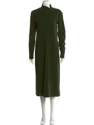 Pre-owned Tibi Mock Neck Long Dress In Green