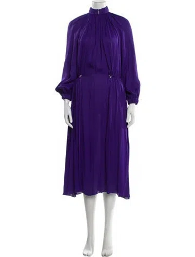 Pre-owned Tibi Mock Neck Long Dress In Purple