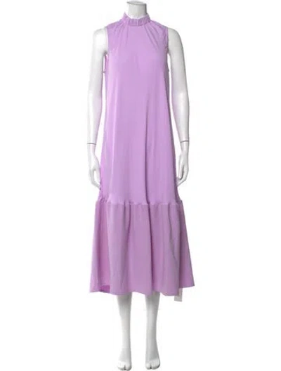 Pre-owned Tibi Mock Neck Long Dress In Purple