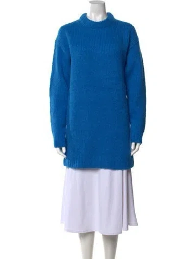 Pre-owned Tibi Mock Neck Long Dress W/ Tags In Blue