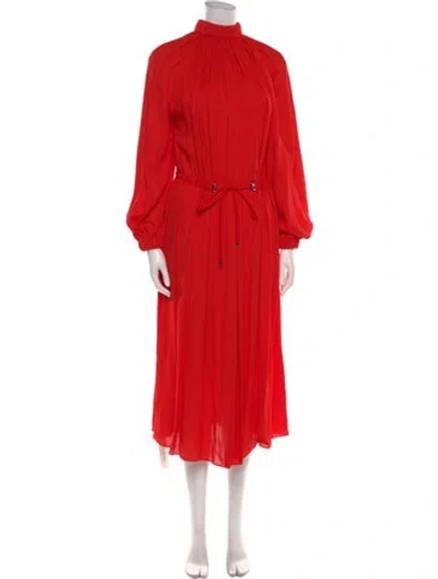 Pre-owned Tibi Mock Neck Long Dress W/ Tags In Red