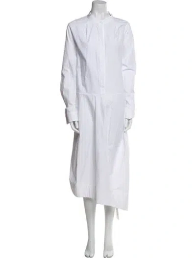 Pre-owned Tibi Mock Neck Long Dress In White