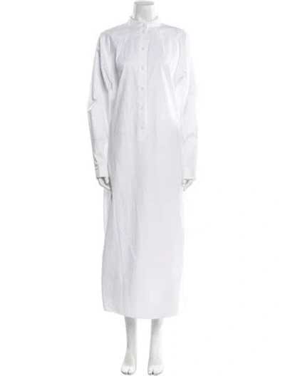 Pre-owned Tibi Mock Neck Long Dress In White