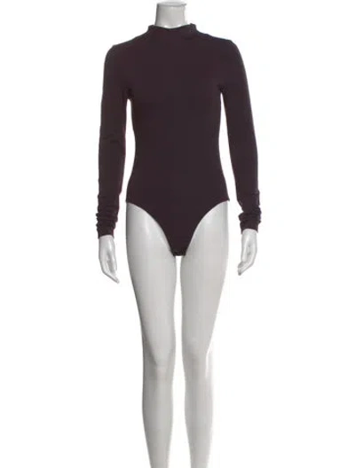 Pre-owned Tibi Mock Neck Long Sleeve Bodysuit In Purple