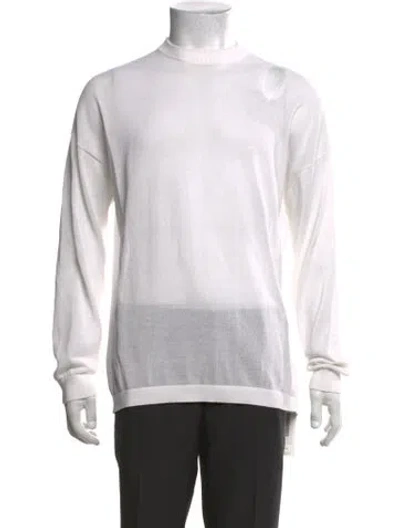 Pre-owned Tibi Mock Neck Long Sleeve Pullover In White