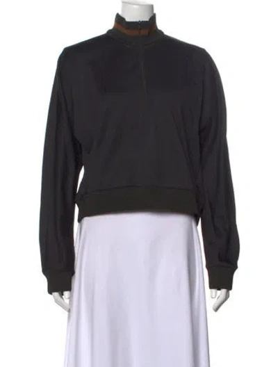 Pre-owned Tibi Mock Neck Long Sleeve Sweatshirt In Black
