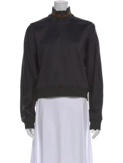 Pre-owned Tibi Mock Neck Long Sleeve Sweatshirt In Gray