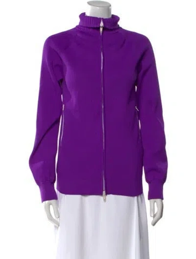 Pre-owned Tibi Mock Neck Long Sleeve Sweatshirt In Purple