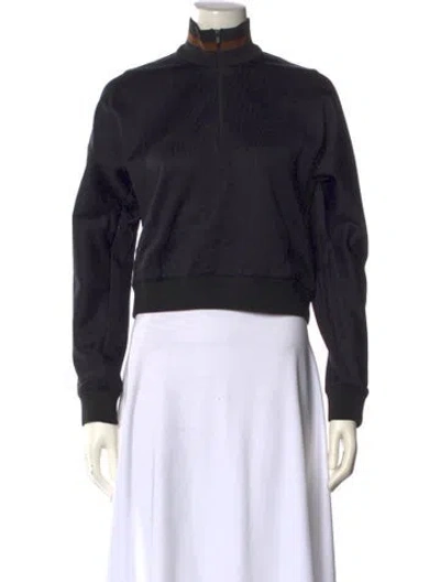 Pre-owned Tibi Mock Neck Long Sleeve Sweatshirt W/ Tags In Black