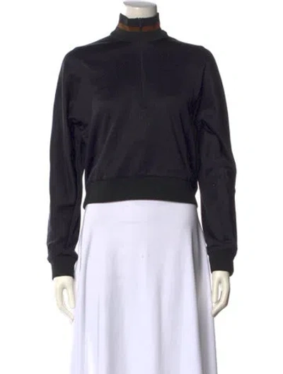 Pre-owned Tibi Mock Neck Long Sleeve Sweatshirt W/ Tags In Blue