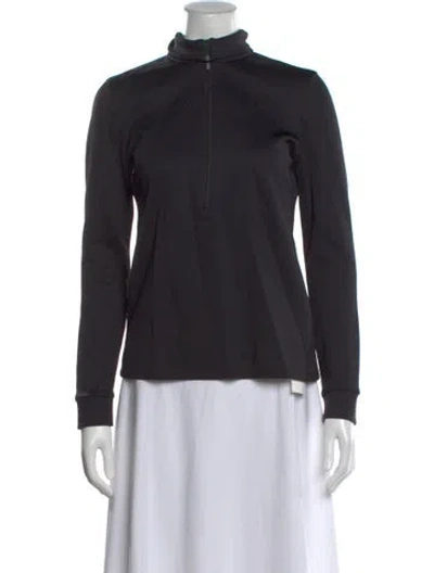 Pre-owned Tibi Mock Neck Long Sleeve Top In Black