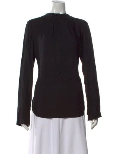 Pre-owned Tibi Mock Neck Long Sleeve Top In Black
