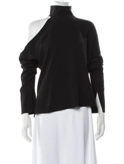 Pre-owned Tibi Mock Neck Long Sleeve Top In Gray