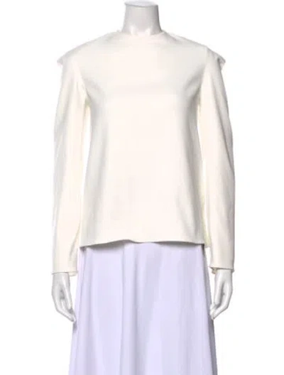 Pre-owned Tibi Mock Neck Long Sleeve Top In Neutral