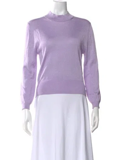 Pre-owned Tibi Mock Neck Long Sleeve Top In Purple