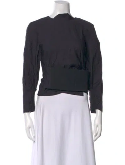 Pre-owned Tibi Mock Neck Long Sleeve Top W/ Tags In Blue